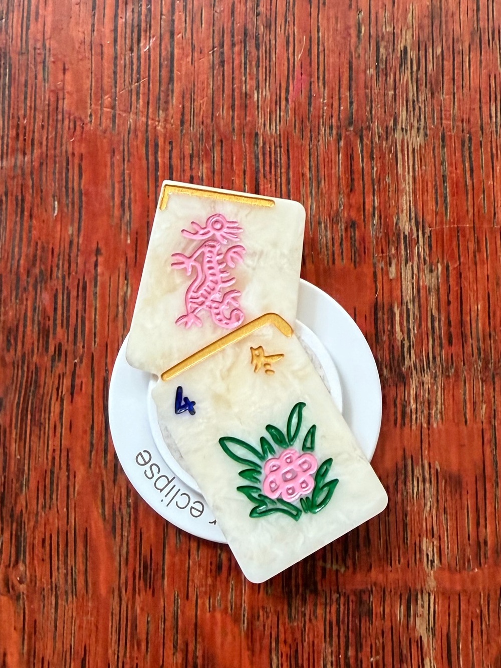 Solar Eclipse Hand painted Mahjong phone grip popsocket